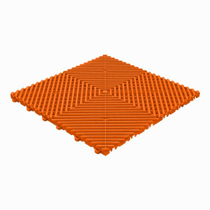 Klickfliese offene Rippenstruktur rund orange