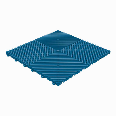 Klickfliese offene Rippenstruktur rund blau