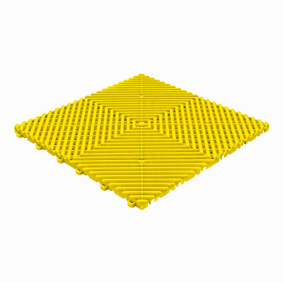 Klickfliese offene Rippenstruktur rund gelb